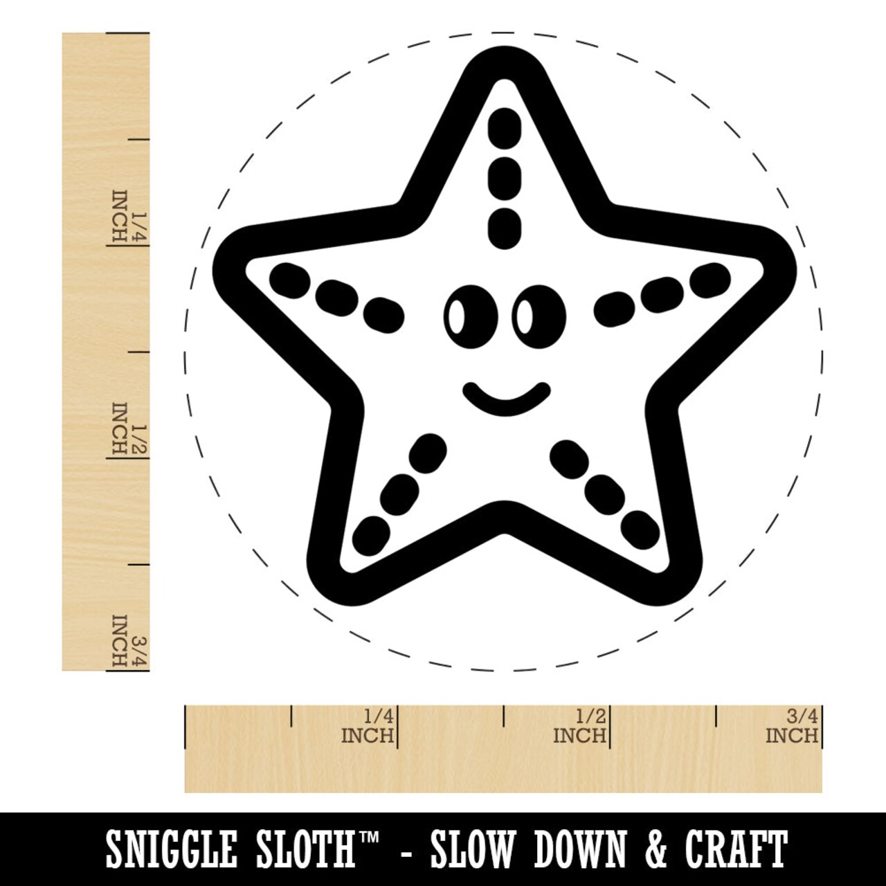 Starfish Doodle Self-Inking Rubber Stamp for Stamping Crafting Planners
